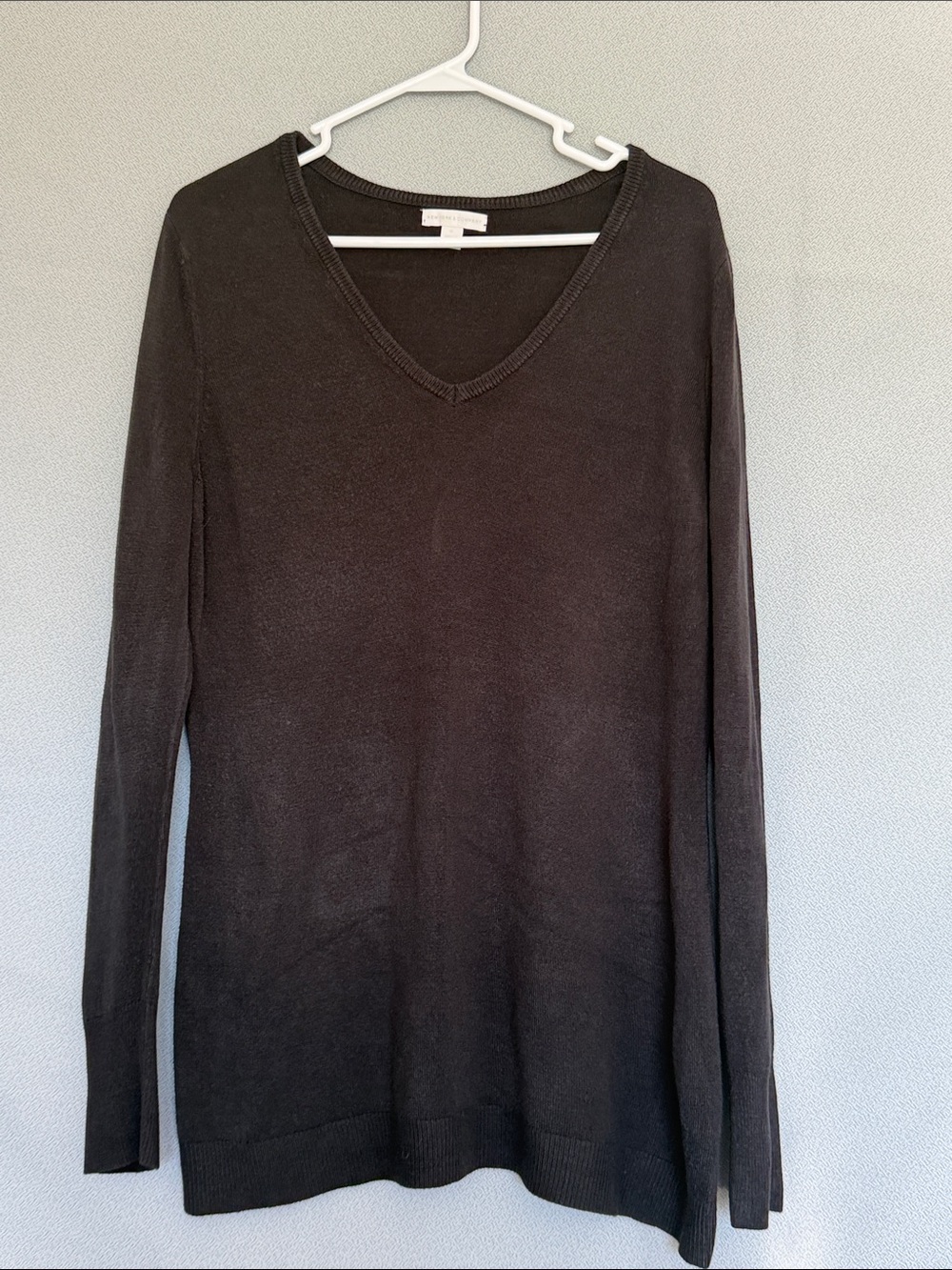 Black Knit V-Neck Sweater